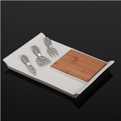 Блюдо «Эстет», 36×24,5×5 см, с ножом, вилкой и ложкой