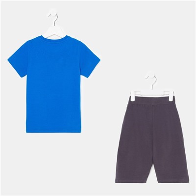 Комплект для мальчика (футболка/шорты), цвет электрик, рост 110