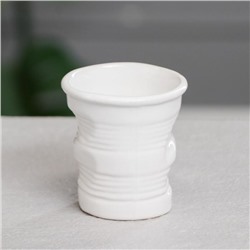 Кашпо "Мятый стаканчик", белое, керамика, 150 мл