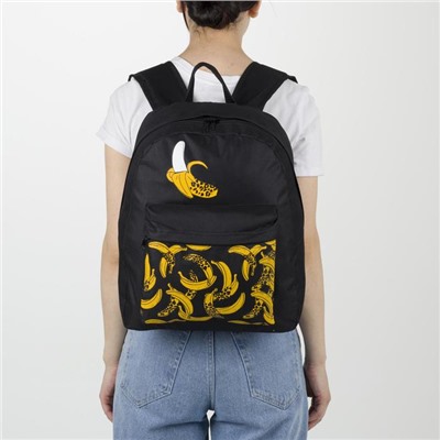 Рюкзак молодёжный Banana, 33х13х37 см, отдел на молнии, наружный карман, цвет чёрный