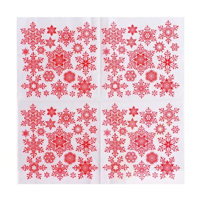 Салфетки бумажные «Красные снежинки», 33х33 см, набор 20 шт.
