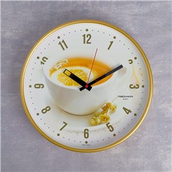 Часы настенные, серия: Кухня, "Чай с лимоном", 30 х 30 см