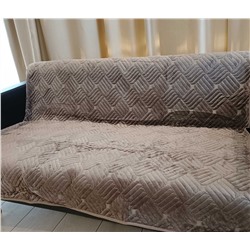 Дивандек накидка на диван велюровая 180/210 Геометрия ,коричневый