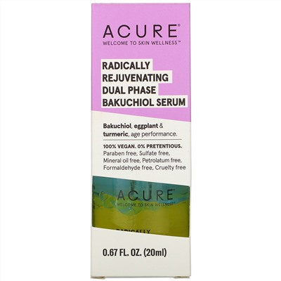 Acure, Radically Rejuvenating Dual Phase Bakuchiol Serum, 0.67 fl oz (20 ml)