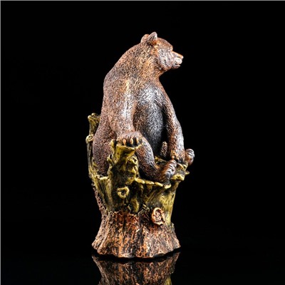 Статуэтка "Медведь на ветке", бронзовый цвет, гипс, 16х21х32 см