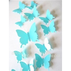 Наклейки на стену Бабочки голубой 3D