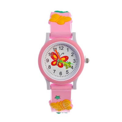 Часы наручные детские "Бабочки", d=3 см, ремешок 19.4 см