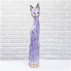Сувенир дерево "Фиолетовая кошка" 15х5,5х80 см