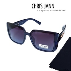 Очки солнцезащитные CHRIS JANN с салфеткой женские тёмно-синие