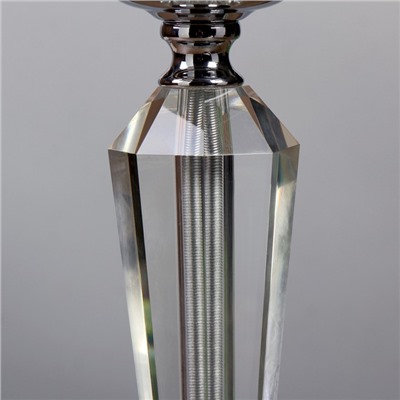 Подсвечник металл, стекло на 1 свечу "Лёд и пламя" серебро 44,5х13,5х13,5 см