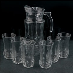 Набор питьевой «Волна», 7 предметов: кувшин, 1,9 л, 6 стаканов, 200 мл