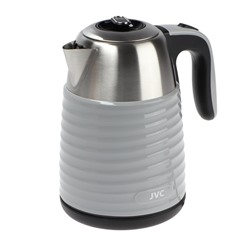 Чайник электрический jvc JK-KE1725, пластик, колба нерж. сталь, 1.7 л, 2200 Вт, серый