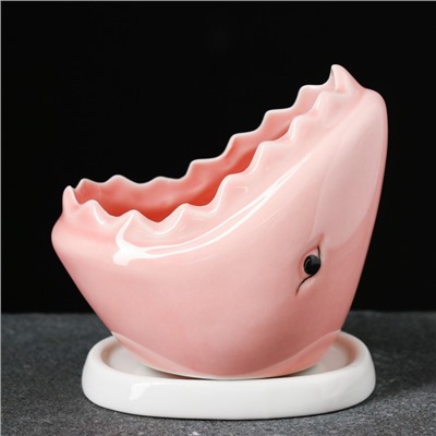 Горшок "Акула" 11*7*10 см, розовый