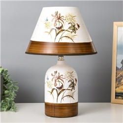 Лампа настольная керамика "Полевые цветы" Е14 25W 220В 37,5х25х25 см