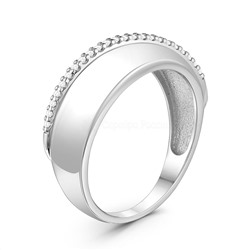 Кольцо из серебра с фианитами родированное К-7311р200