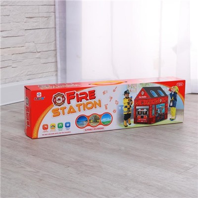 Детская игровая палатка «Пожарная станция» 70×93×103 см