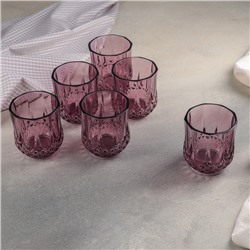 Набор стаканов «Грани», 200 мл, 6 шт, цвет розовый