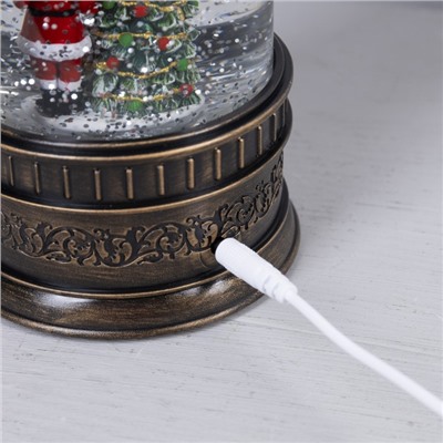 Светодиодная фигура «Фонарь с Дедом Морозом» 14 × 27 × 14 см, пластик, батарейки ААх3 (не в комплекте), USB, свечение тёплое белое