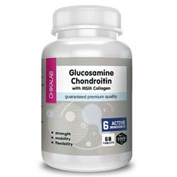 Глюкозамин, Хондроитин Glucosamine Chondroitin with MSM  Chikalab 60 таб.
