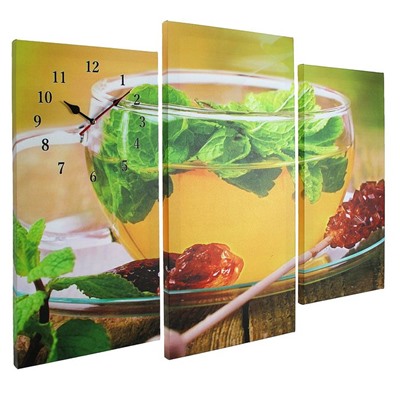Часы настенные модульные «Чай с мятой», 60 × 80 см