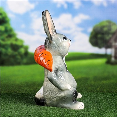 Садовая фигура "Заяц с морковкой", 42 см, микс
