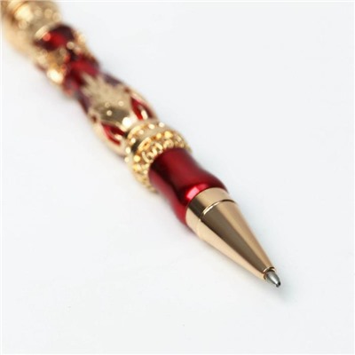 Ручка металл с гербом, цвет красный