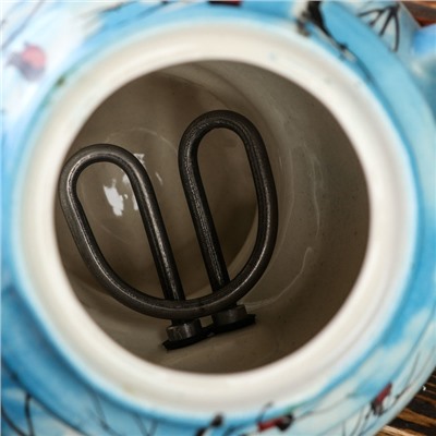 Чайный набор 2 предмета "Снигери прилетели", самовар 4 л, чайник 0,5 л, провод не прилагается