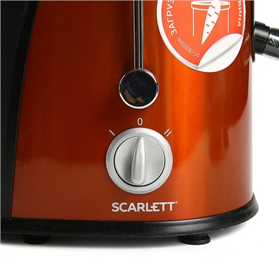 Соковыжималка Scarlett SC-JE50S16, 850 Вт, 2 скорости, оранжевая