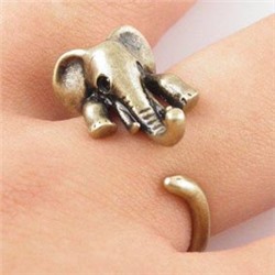 KL007-1 Кольцо Слон безразмерное, металл, цвет бронз.