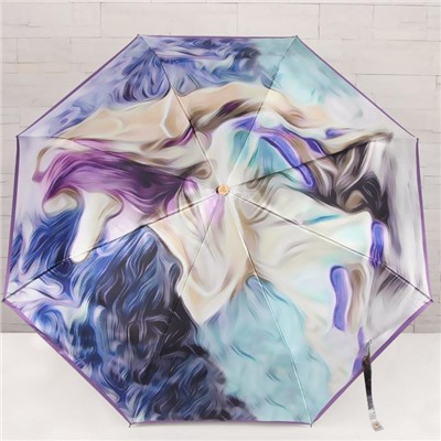 Зонт автоматический, облегчённый, 3 сложения, 8 спиц, R = 51 см, цвет фиолетовый