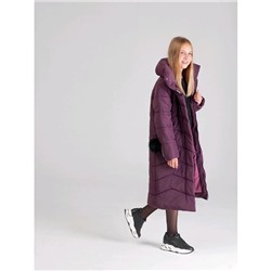 Пальто для девочек «Лиза», рост 146 см, цвет баклажановый