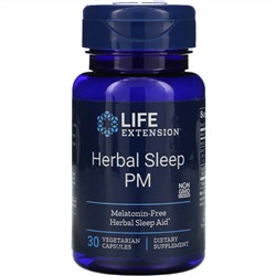 Life Extension, Herbal Sleep PM, 30 вегетарианских капсул