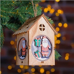 Декор с подсветкой "Дед мороз с подарками" 7×8×11 см