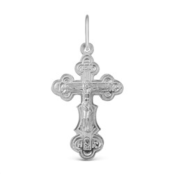 Крест из серебра родированный - 3,6 см