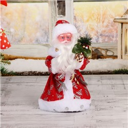 Дед Мороз "В красной шубке с подарками", 30 см, двигается, с подсветкой