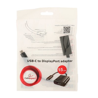 Переходник USB Cablexpert, USB Type-C/DisplayPort, 15см, пакет