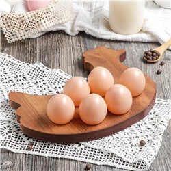 Подставка для яиц Adelica «Ряба», 6 отделений, 20×25×1,8 см, массив берёзы