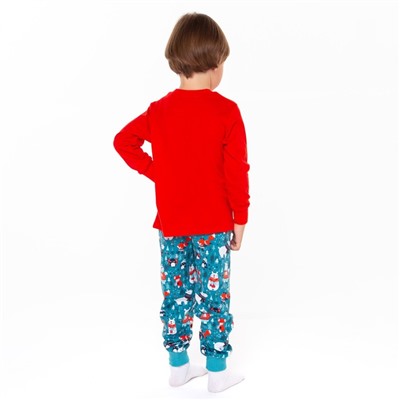 Пижама детская, цвет красный/серый, рост 86 см