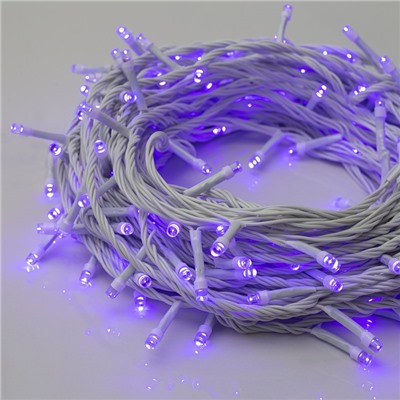 Гирлянда "Нить", 20 м, LED-200-220V, 8 режимов, нить белая, свечение фиолетовое