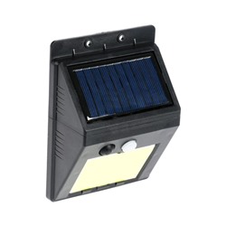 Садовый светильник на солнечной батарее с датчиком движения, накладной, 9.5 × 13 × 5 см, COB LED, свечение белое