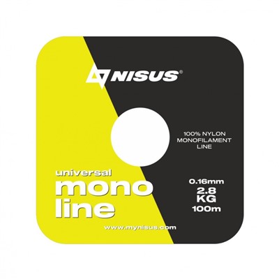 Леска Nisus Monoline 0,16мм 100м F.Yellow Nylon N-MFY-016-100