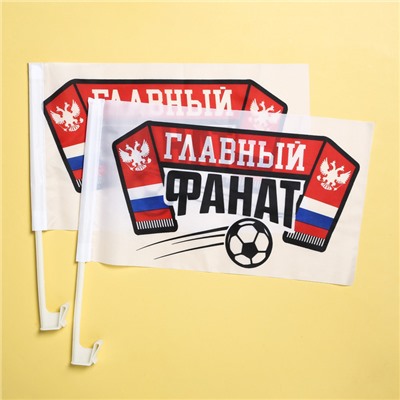 Набор флагов на кронштейне «Главный фанат», 40х24, 2 шт