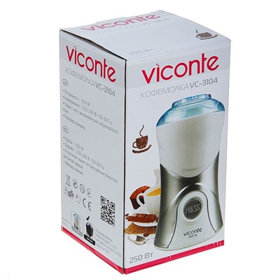 Кофемолка Viconte VC-3104, 250 Вт, 70 г, черный