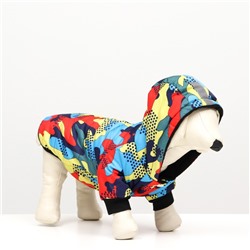 Куртка для собак "Цветной всплеск", размер S (ДС 25, ОГ 37, ОШ 26 см)