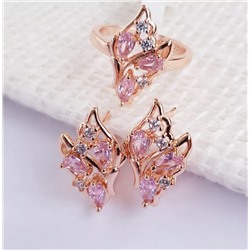 Комплект коллекция Дубай покрытие позолота цвет камней светло-розовый