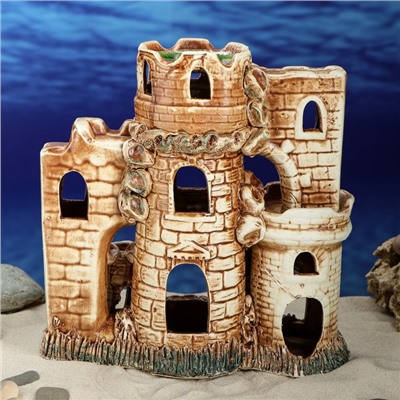 Декорация для аквариума "Замок", коричневая, 13х26х26 см