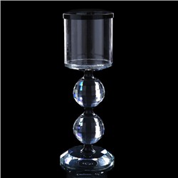 Подсвечник стекло на 1 свечу "Чёрная дымка" 18,5х7х7 см