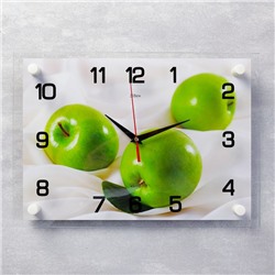 Часы настенные, серия: Кухня, "Яблоки", 25х35  см, микс