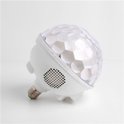 Световой прибор «Хрустальный шар» 16 см, Е27, динамик, пульт ДУ, свечение RGB