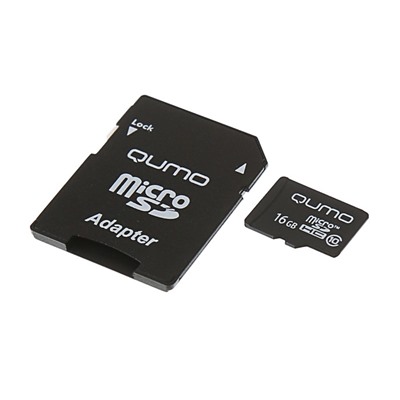 Карта памяти microSDHC Qumo 16 Гб class 10, с адаптером